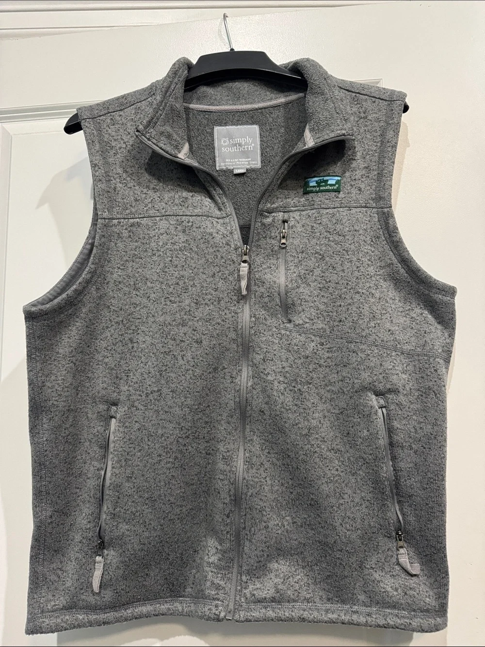 Simply Southern Heather Gray Full-Zip Fleece Vest